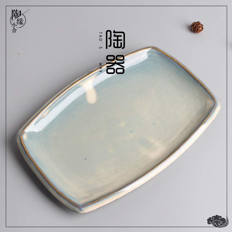 Leisure farm tableware meat dishes tile bowl soil slag special tableware hot pot private house plate barbecue plate fish plate long plate