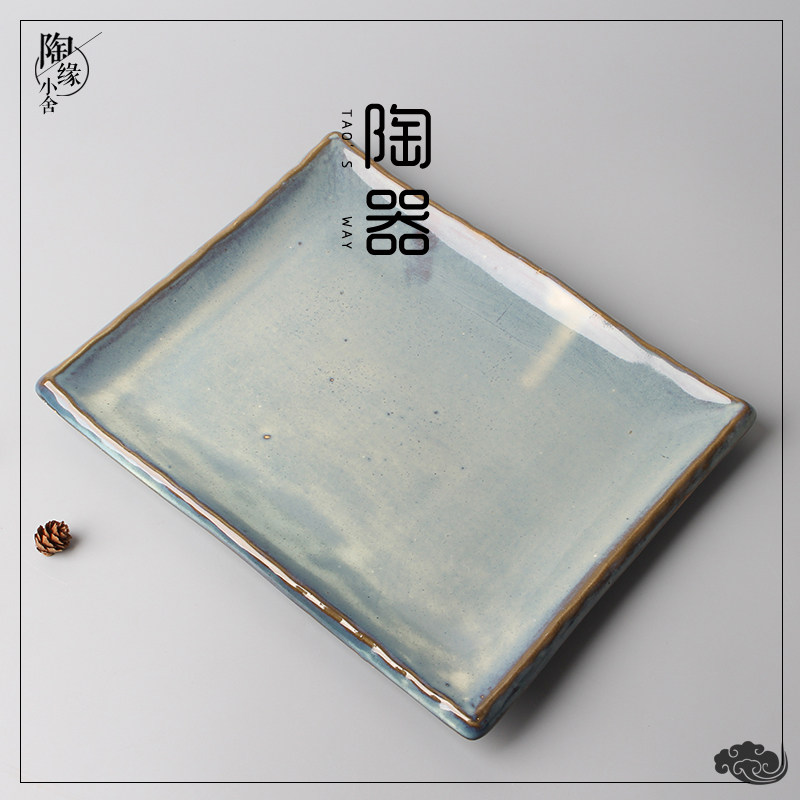 Farmhouse Ceramic Dishes dishes Dish Leisure Farm Hotel Cutlery Rectangular Flat Pan Cold Dish Grilled Meat Barbecue Grill Pan