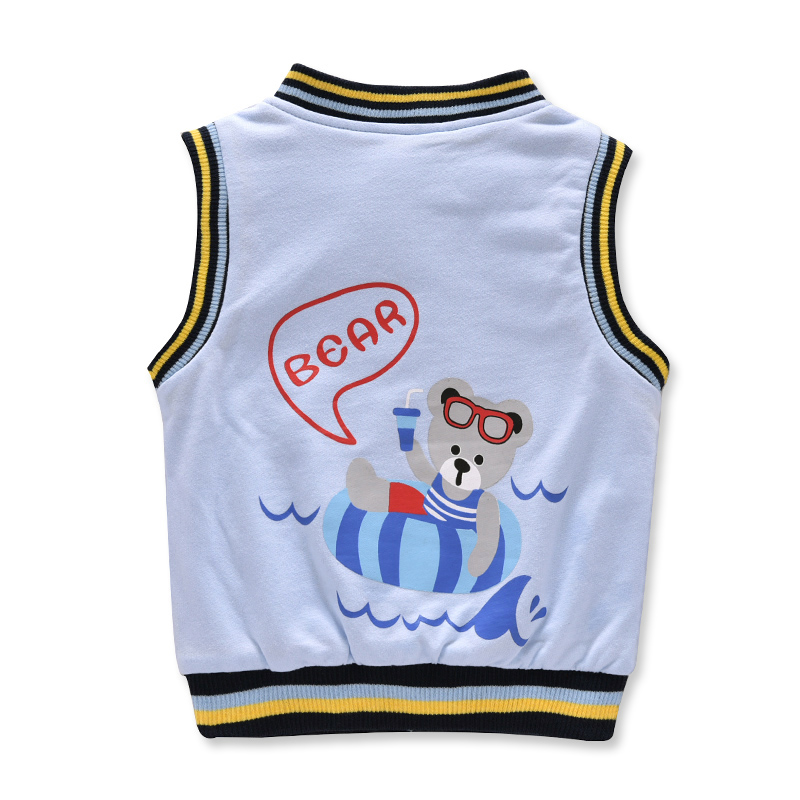 Quần áo trẻ em Hàn Quốc vest bé trai giản dị đôi cotton cotton bé hoang dã mùa xuân và mùa thu vest mới quần áo trẻ em hàn quốc