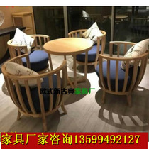 New Chinese style Zen tea room armchair negotiation table and chair five-piece set combination double tea chair Nanzhu solid wood furniture