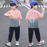 Летняя одежда, детский летний комплект для мальчиков, в западном стиле, детская одежда, короткий рукав