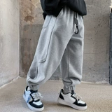 Детские штаны для мальчиков, подходит для подростков, коллекция 2023, осенние, в западном стиле