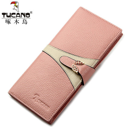 啄木鸟女士钱包 正品新款韩版时尚女包女士真皮钱包 票夹卡包
