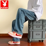 Playboy, тонкие черные джинсы, демисезонные повседневные брюки, в американском стиле, свободный прямой крой