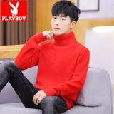 Playboy, трендовый демисезонный утепленный трикотажный свитер, в корейском стиле, оверсайз