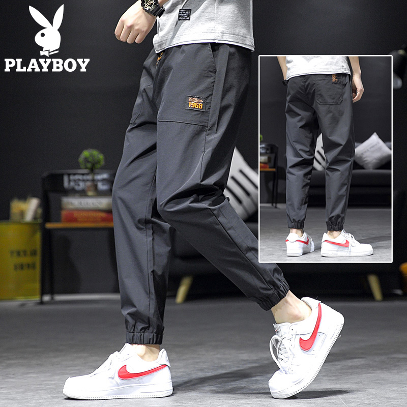 Floral Playboy 2021 Long pants Men's casual Korean version Trend card Spring summer season style Loose Tooling Bunch 90% Pants