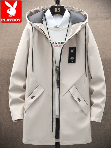 Playboy, мужской осенний плащ, весенняя куртка для отдыха, оверсайз, длина миди, стиль