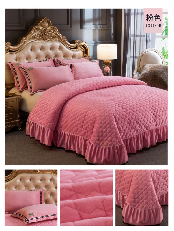 Pha lê cashmere chăn bông trải giường ba mảnh đặt 1,5 / 1,8 / 2 m dày ấm tấm ấm và sản phẩm giường đôi ga trải giường