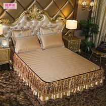 Summer washable Ice Silk seat bed qun kuan European bedspread mat three-piece 1 8 meters foldable removable and washable rattan seats