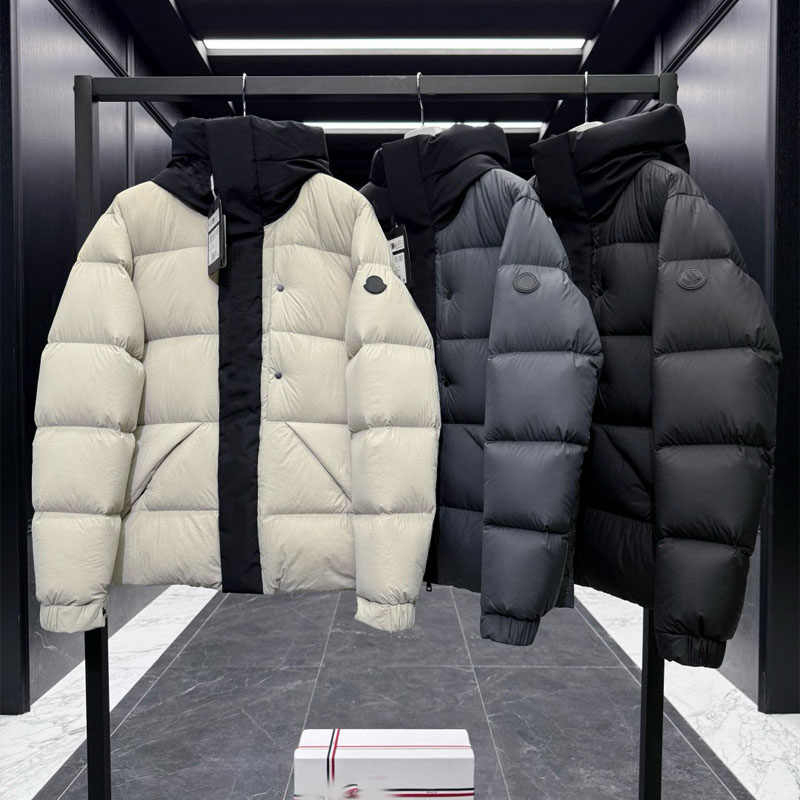 [with Chip] 2025 Winter m Brand Black Warrior 90 White Goose down Warm Thickened Waterproof Hooded down Jacket for Men