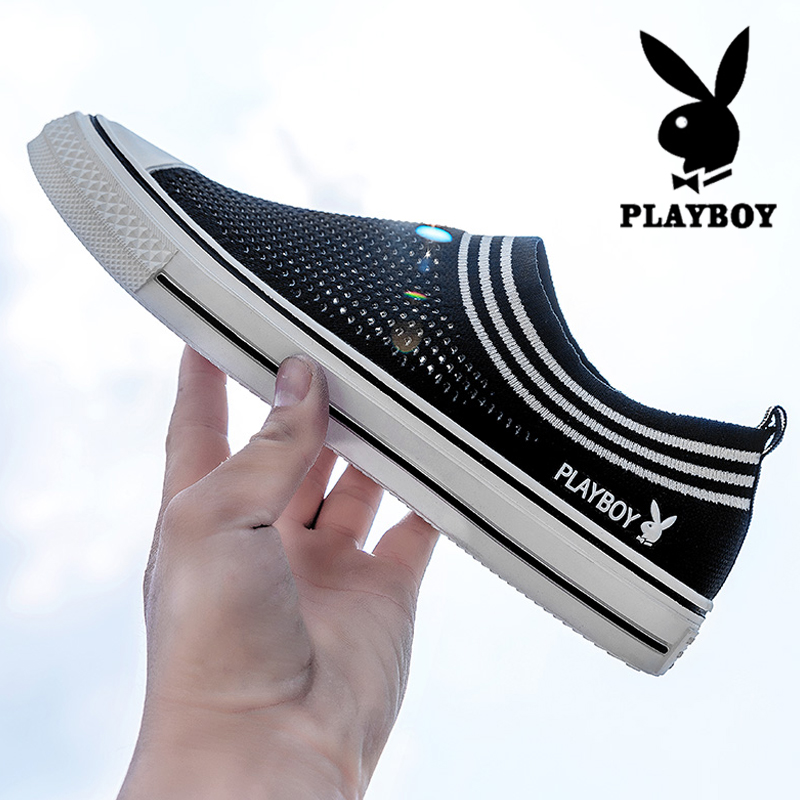 Playboy men's shoes summer 2023 new casual shoes men's casual shoes trend lazy one foot shoes