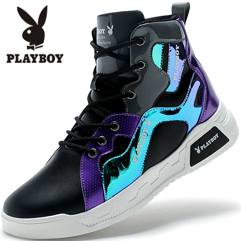 Flowers Playboy Men's Shoes Fall Teen Trend Discoloration Shoes Men's Wave Shoes Winter Casual AJ High Cylinder Board Shoes Man