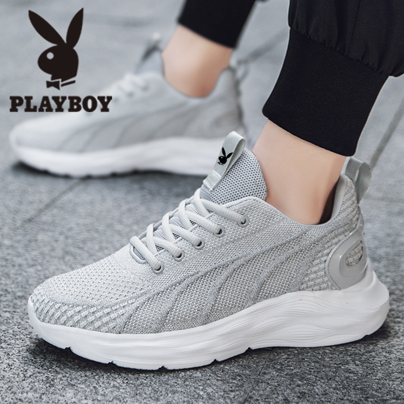 Playboy men's shoes summer breathable net shoes 2023 new weaving men running casual sneakers