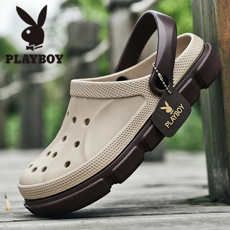 Flowers Playboy Sandals Sandals Men Outdoor 2022 Summer Dongle Dongle Shoes Tide Wear Trending Korean Version Baotou Non-slip Beach Shoes
