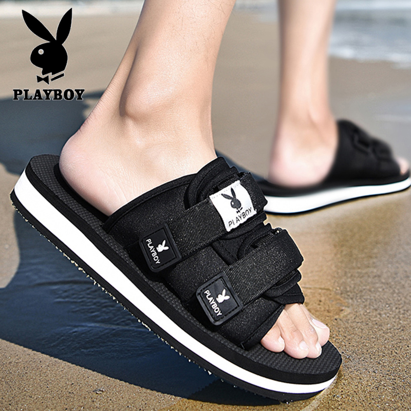 Floral Playboy slippers Men's summer lovers casual beach shoes Men's cool slippers Anti-slip sandal sandals