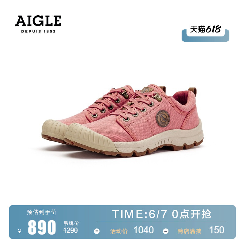 AIGLE Ahigh TL LOW W CVS Women Splash Water Outdoor Fashion Casual Cotton Low Helps Oak Shoes Casual Shoes