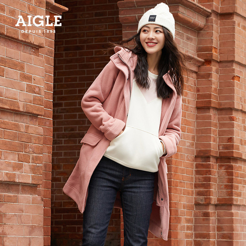 AIGLE Autumn Winter MONTGOMERN Women's Warm Fast Drying Elastic Comfort Outdoor Full Pull Fleece Jacket Jacket
