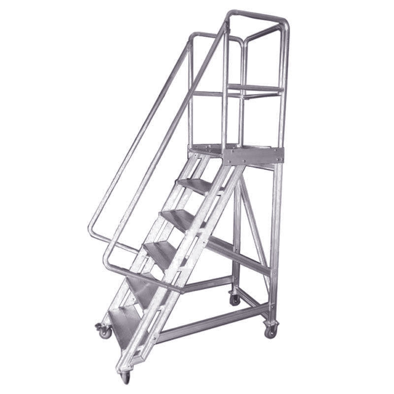 Aluminum Alloy Den High Car Den High Ladder Mobile Terrace Ladder Silent Storeroom Take Stock Stool Supermarket Warehouse Ladder Rust Prevention