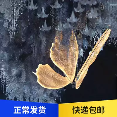 New wedding arrangement decoration glowing butterfly wings pendant wedding hall hanging ceiling on-site welcome area ornaments props