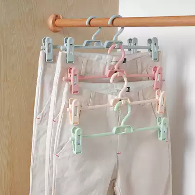 10 sets of buckle household seamless strong pants frame pants clip plastic non-slip pants hanger hanging clip skirt multifunctional