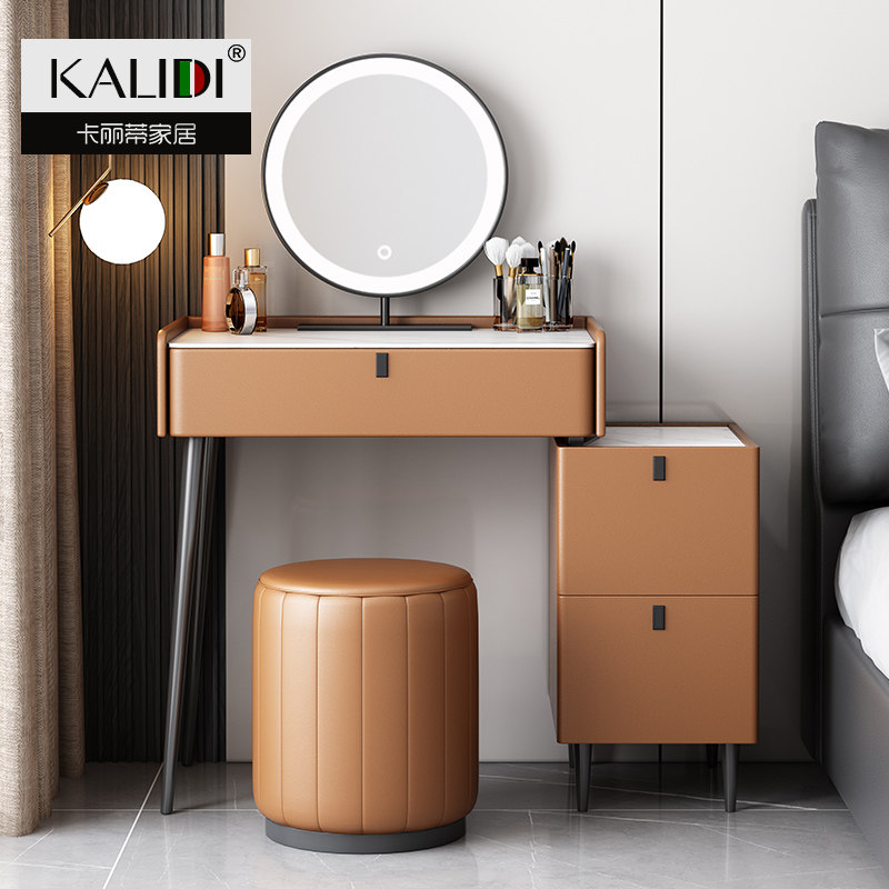 Extremely minimalist rock board Cosmetic Bench accommodating cabinet One female bedroom modern minimalist Small family Type Superior with lamp Makeup Desk Table