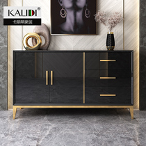 Light luxury sideboard modern minimalist kitchen household storage cupboard against the wall living room black storage high cabinet lockers