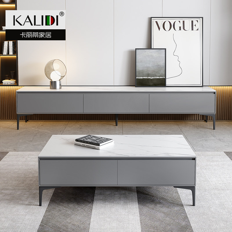 Rock Plate TV Cabinet Tea Table Composition Modern Minima Living Room Nordic Small Family New Light Extravagant And Extremely Minimalist Cabinet