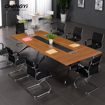 Office conference table long table modern simple negotiation training table and chair combination 6 8 10 people rectangular desk