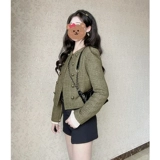 Весенняя дизайнерская модная куртка, 2024 года, в корейском стиле, яркий броский стиль, тренд сезона, в стиле Шанель