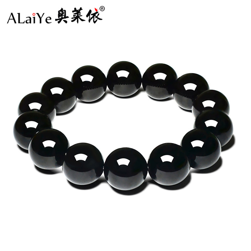 Black Natural Agate Bracelet Female Prose Pearl Bracelet lovers Single Circle Crystal Gems Jewelry Taster of the Year of the Rabbit 