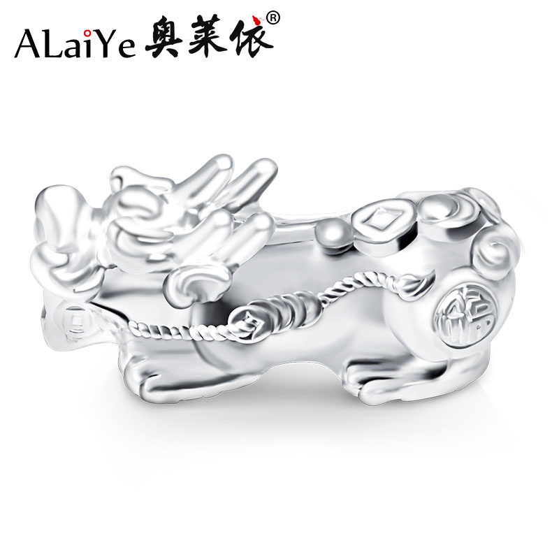 999 foot sterling silver Pixiu Pichu Unicorn accessories Bracelet necklace pendant keychain detachable DIY craft weaving accessories