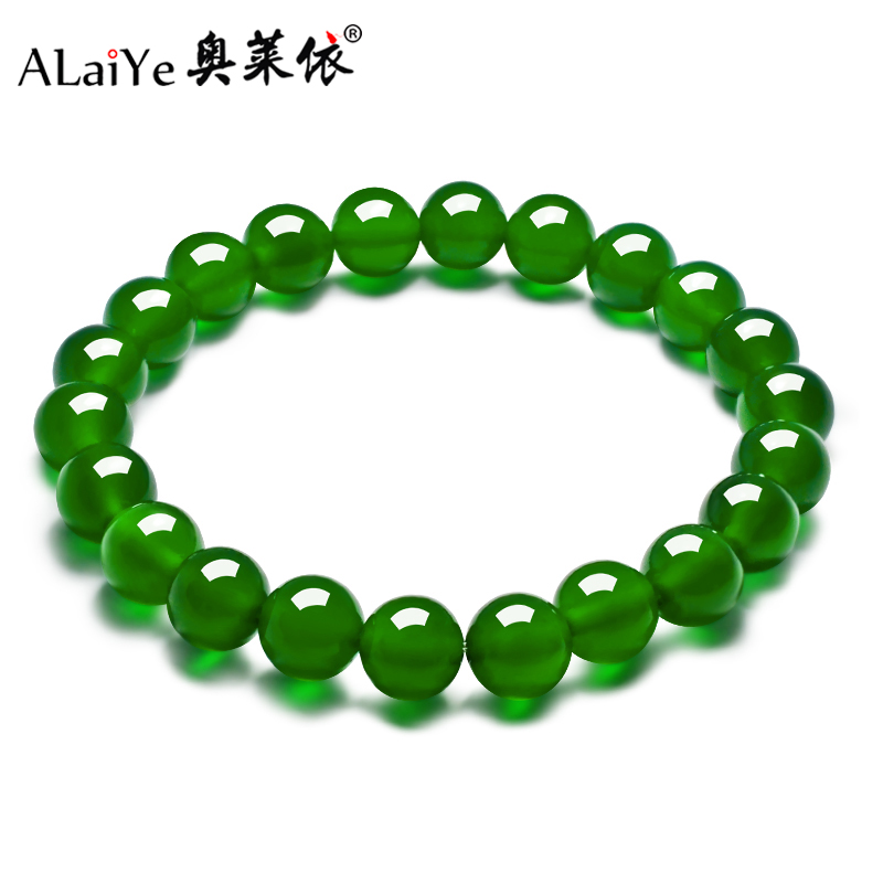 グリーンアゲートブレスレット天然ビーズレディースシングル三円散在仏男性カップルエスニックスタイル干支蛇年誕生日プレゼント