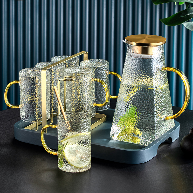 Light luxury feng shui glass cup set home living room family water Cup Kettle tea cup tea set Cup