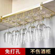 Wine cabinet punch-free upside-down cup holder home creative light luxury wine wine wine glasses goblet hanging shelf wine rack