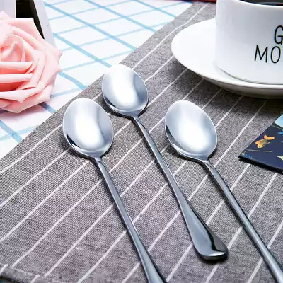 Stainless steel spoon Long handle soup spoon Household small spoon Home creative cute spoon Coffee spoon Tableware spoon