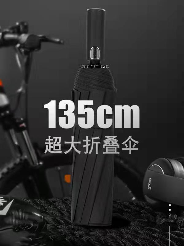 Ten-bone umbrella automatic oversized automatic folding umbrella reinforced wind-resistant male and female double three-person rain and rain dual-use umbrella