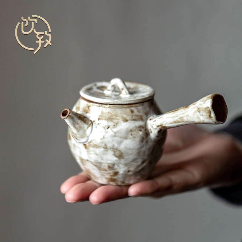Ultimately responds to hand the wood up change retro side put the pot of Japanese tea set single pot of a single filter ceramic checking teapot