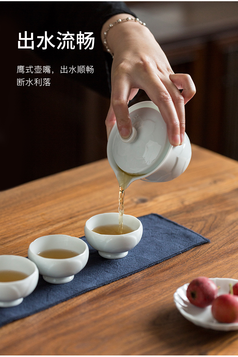 Ultimately responds to travel tea set kung fu tea set of small ceramic crack with a pot of three portable package