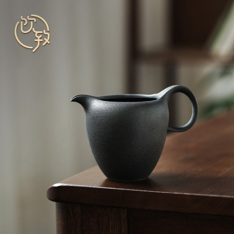 Drink to black Tao Justice Cup Ceramics Public Cup Coarse Pottery heat-resistant sub-tea instrumental Japanese style Cup Anti-Scalding Utiliturus Tea Cup