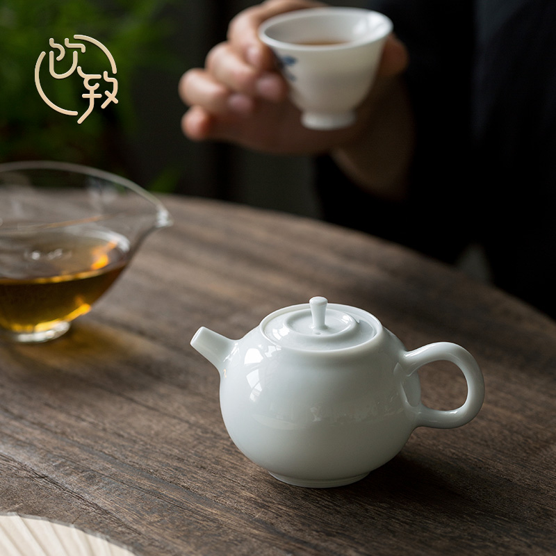 Ultimately responds to the teapot one mini single pot of jingdezhen ceramic kung fu sweet white glazed pot in hand white porcelain tea pot