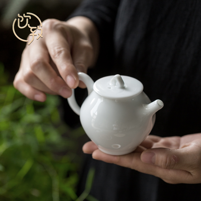 Ultimately responds to the teapot one mini single pot of jingdezhen ceramic kung fu sweet white glazed pot in hand white porcelain tea pot