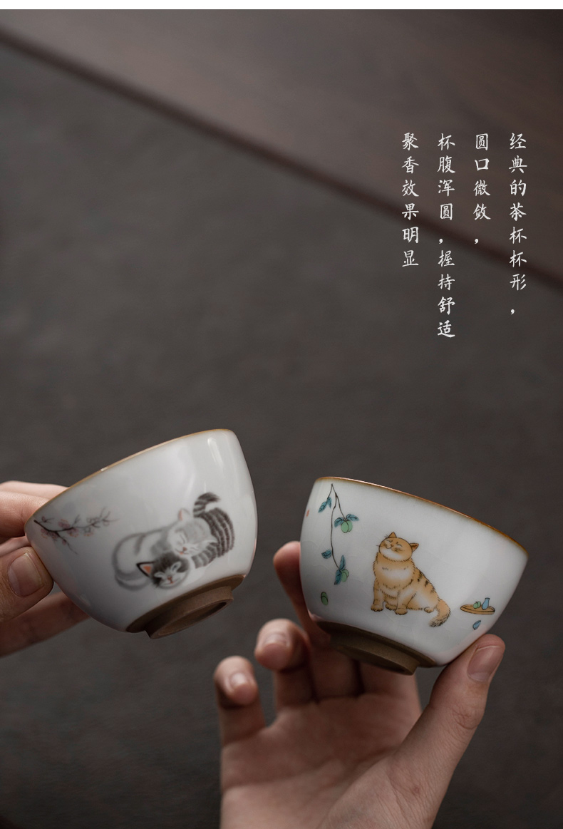 Ultimately responds to up ceramic sample tea cup archaize slicing can raise kung fu tea tea cup large master cup single CPU