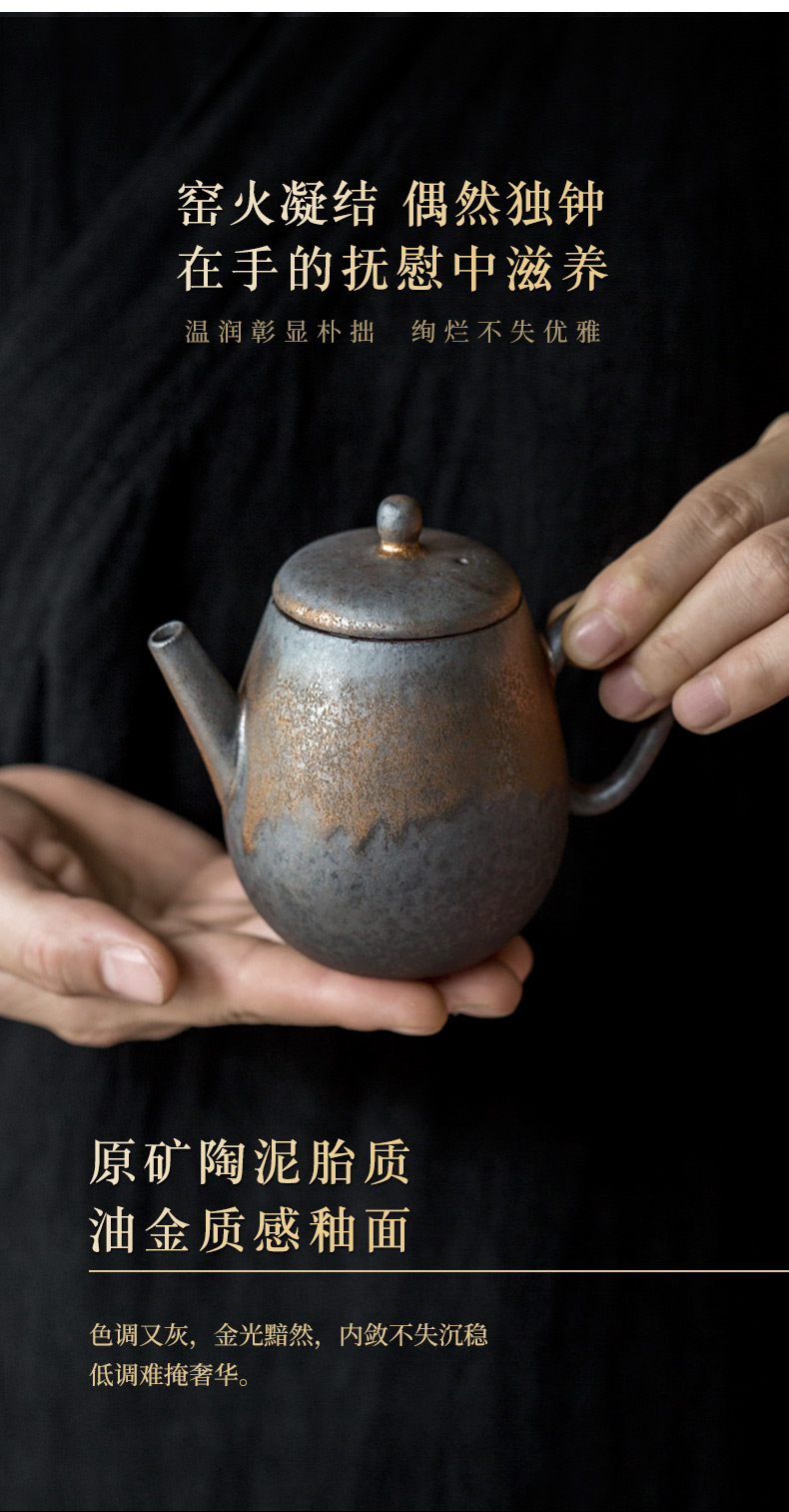 Ultimately responds to gold glaze teapot Japanese variable rough now restoring ancient ways people use miniature ceramic kung fu tea pot is small