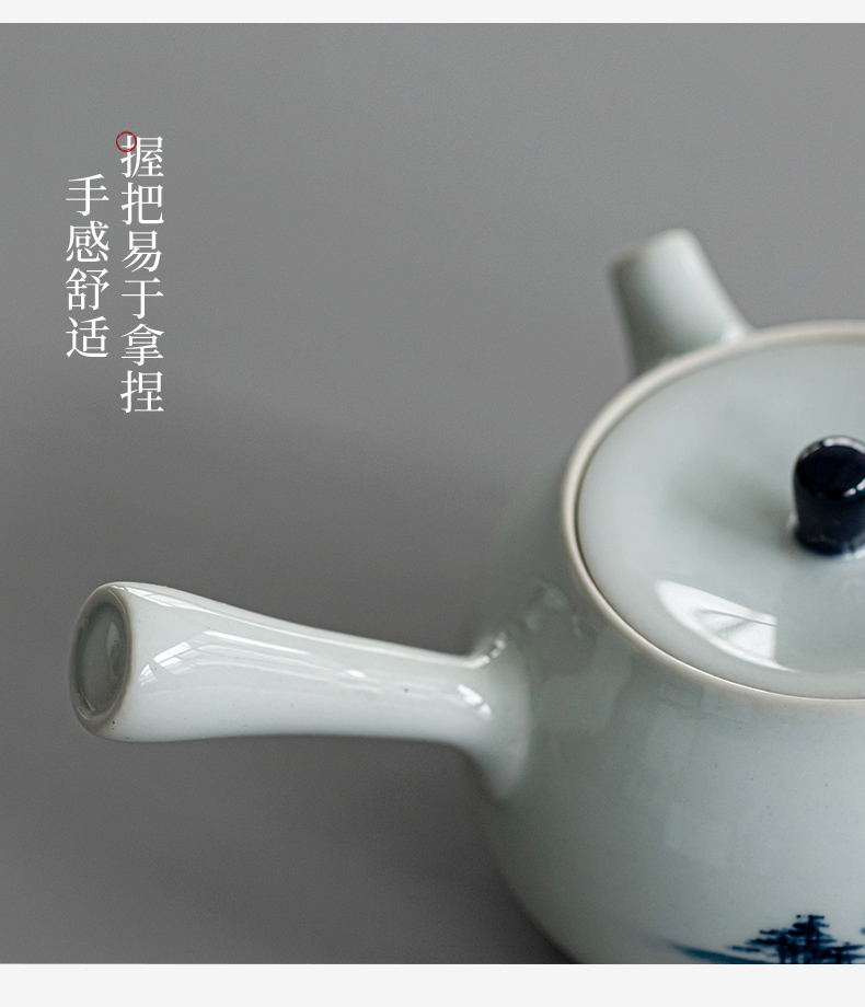 Antique hand - made teapot side to put the pot of Japanese teapot ceramic kung fu tea set manual small single pot of suits for