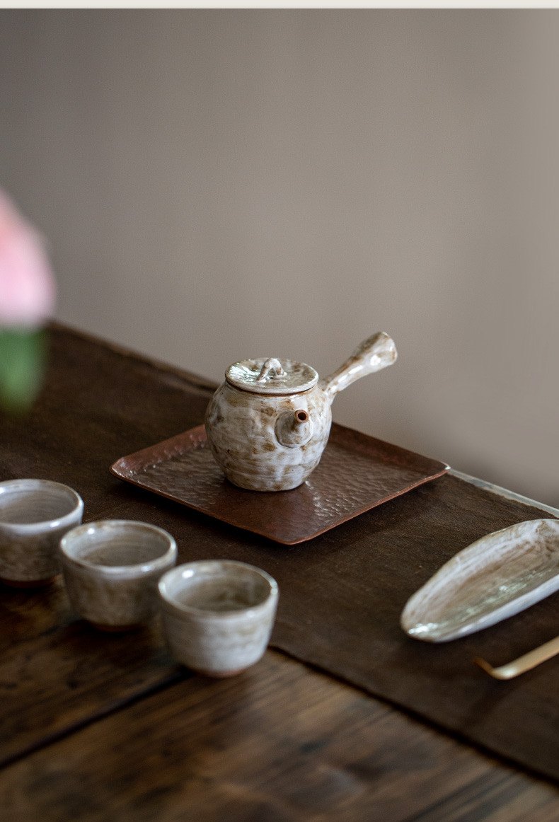 Ultimately responds to hand the wood up change retro side put the pot of Japanese tea set single pot of a single filter ceramic checking teapot