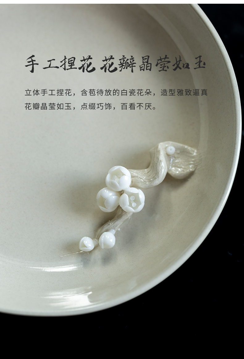 Ultimately responds to jingdezhen Chinese style tea tray manually plant ash pinch flower a pot of bearing dry mercifully machine dry fruit bowl tea pot holder