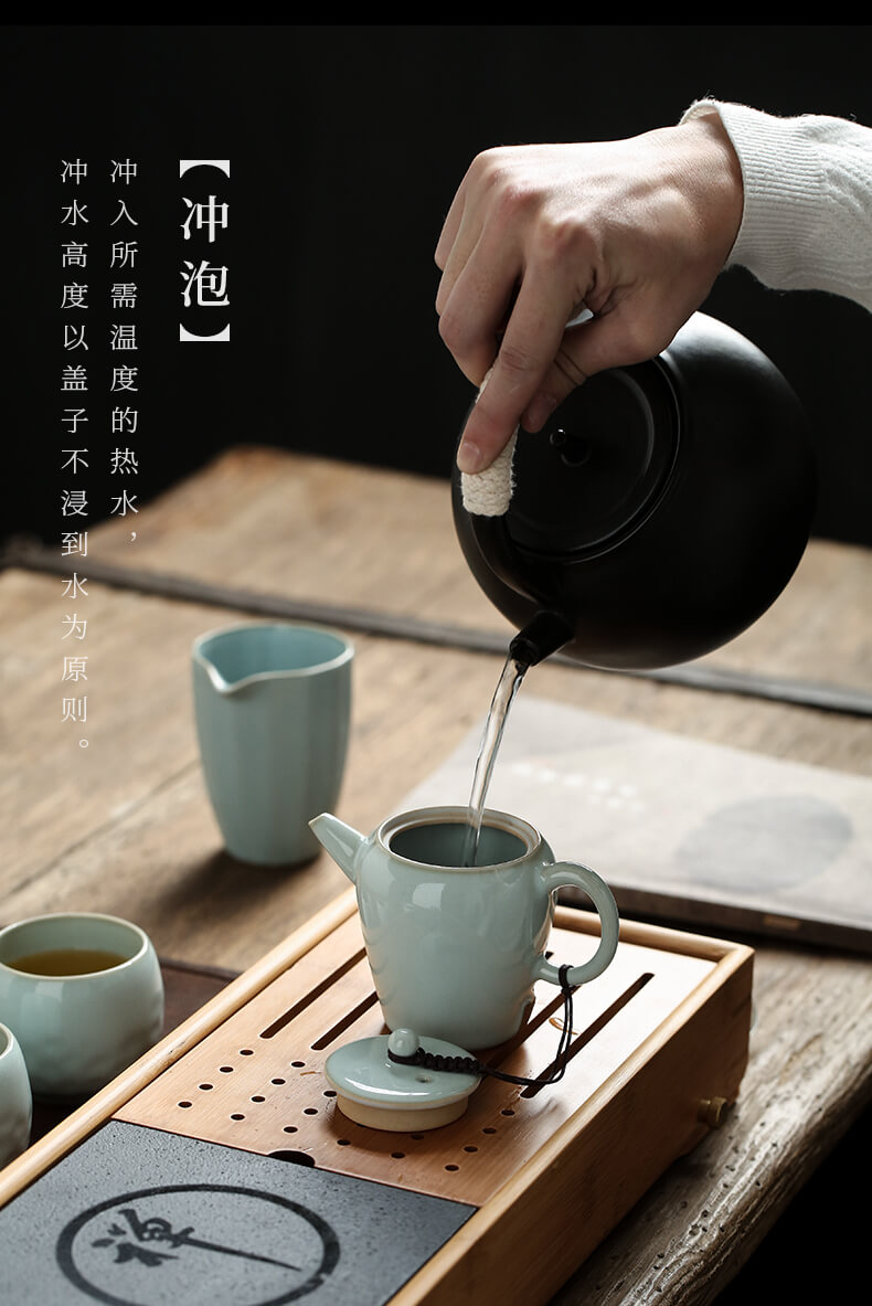 Ultimately responds to up teapot single pot of small open piece of jingdezhen ceramic filter tea household mini kung fu tea set by hand