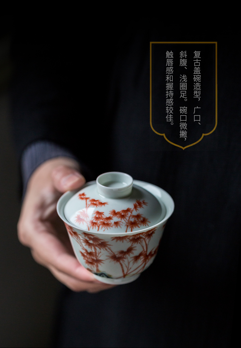 Ultimately responds to restore ancient ways tureen jingdezhen manual only three bowl of individual not hot Chinese tea bowl large tea cups