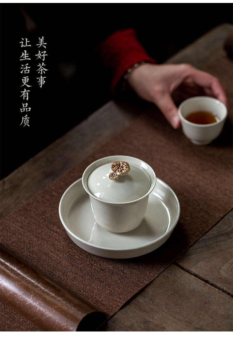 Ultimately responds to plant ash glaze hand - made porcelain pot bearing Japanese household ceramics dry mercifully saucer dish kung fu tea accessories