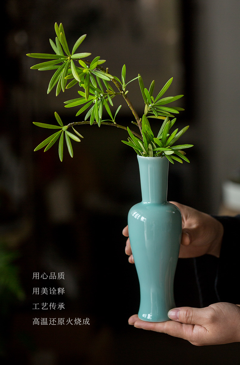 Ultimately responds to celadon vase furnishing articles flower arranging creative contracted sitting room tea table flower implement hydroponic floret bottle ceramic furnishing articles